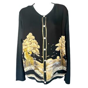 Gianna 100% Silk Cheetah Cardigan